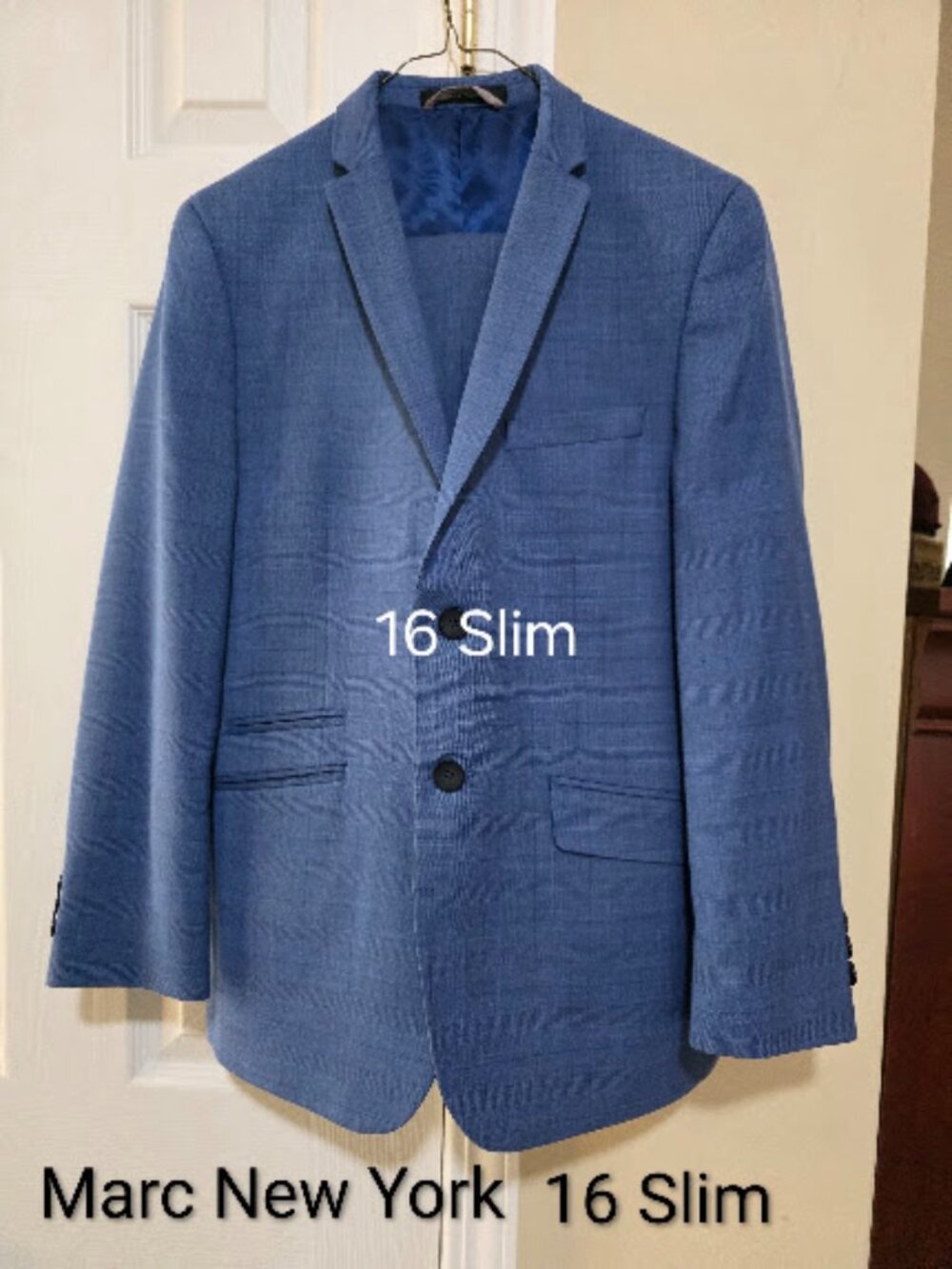Boys suit, 16 slim, Marc New York, blue